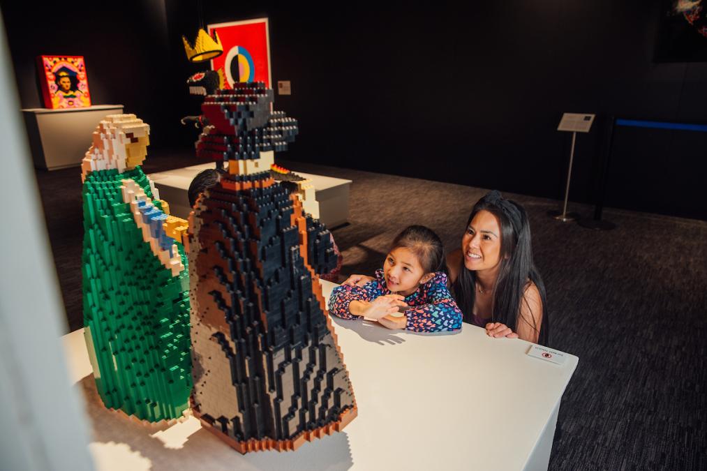 Mother and daughter in The Art of the Brick