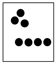 This image shows 7 large black dots. Three are in a cluster and four are in another cluster, for a total of 7.