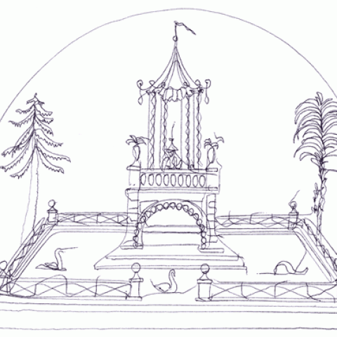 Photo of One of Maillardet's Automaton's seven sketches.