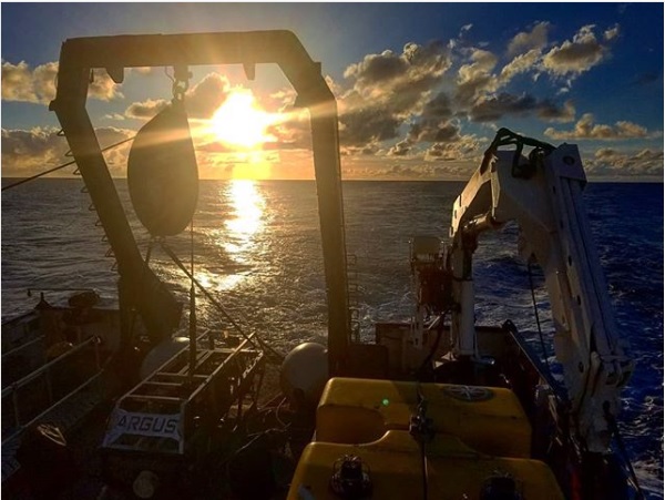 view of sunset from the E/V Nautilus