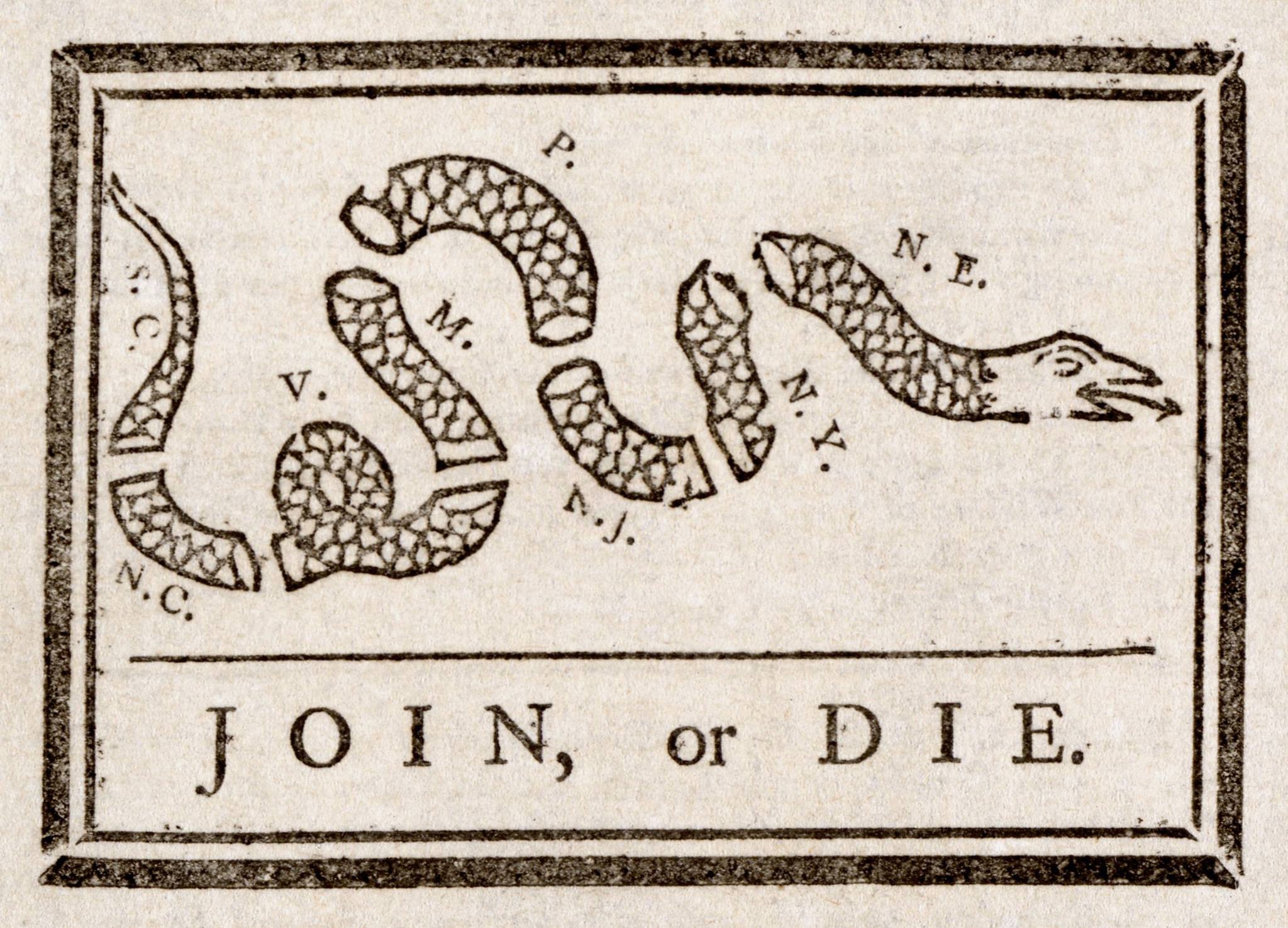 join or die political cartoon