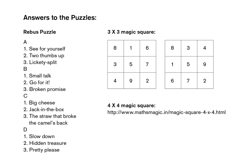 Brain Games Rebus Magic Square Answers