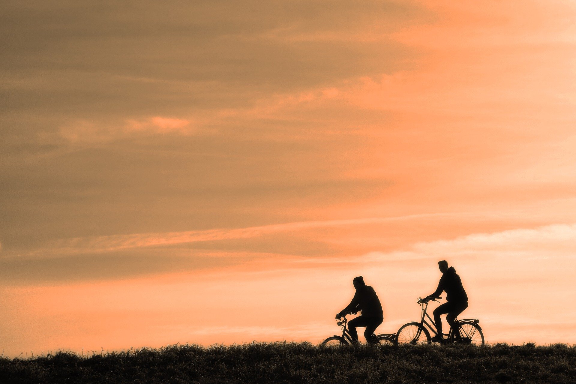 cyclist in the distance