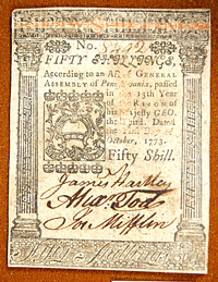 Colonial US Currency