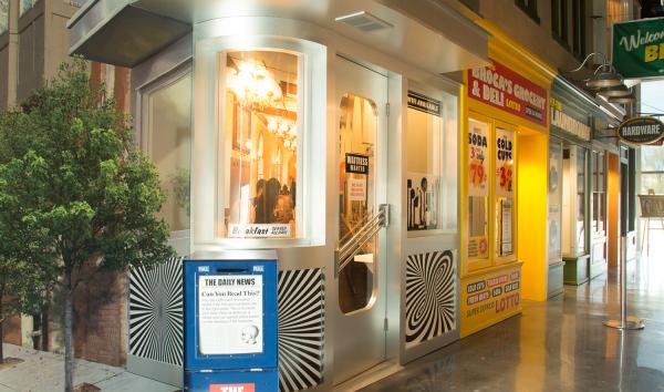 The street scene segment of the Your Brain exhibit at The Franklin Institute.