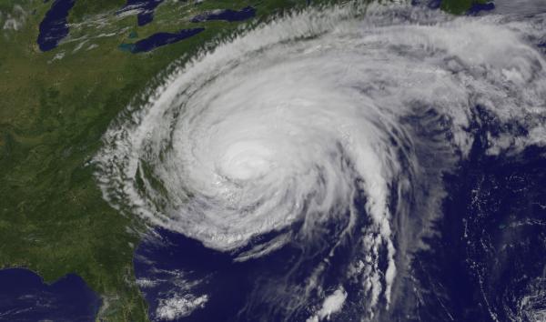 The GOES-13 satellite saw Hurricane Irene on August 27, 2011 at 10:10 a.m. EDT after it made landfall at 8 a.m. in Cape Lookout, North Carolina. Irene's outer bands had already extended into New England. 