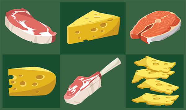 meat and cheese cartoon