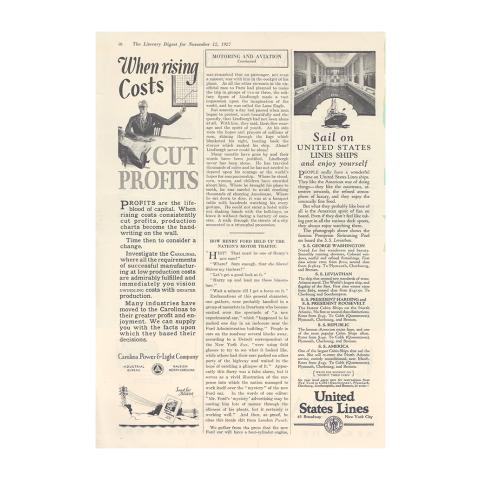 1st page out of 3 from Literary Digest article, Description of the new Ford automobile, 11/12/1927.