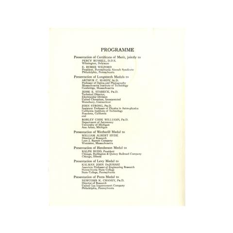 Program, Invitation to Medal Day Ceremony, 5/17/1939