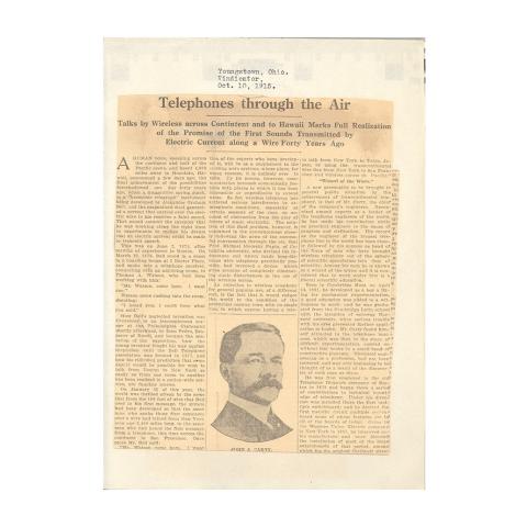 Telephones through the Air. October 10, 1915.